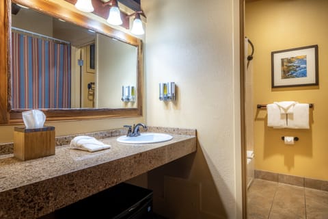 Classic Room, 1 King Bed | Bathroom | Combined shower/tub, hair dryer, towels