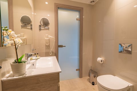 Deluxe Studio, City View (Without Balcony) | Bathroom | Eco-friendly toiletries, hair dryer, bathrobes, slippers