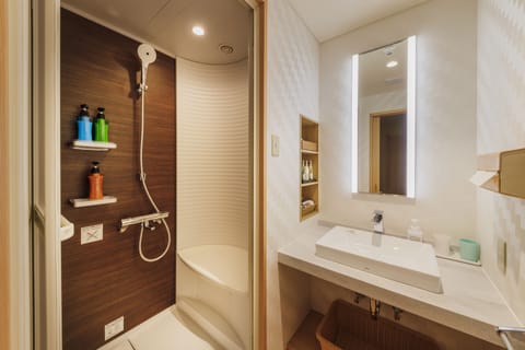 Standard Japanese-Style Room with Beds & Shower room, Non Smoking | Bathroom | Free toiletries, hair dryer, slippers, bidet