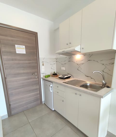 Deluxe Apartment, 1 Bedroom | Private kitchen | Fridge, stovetop, electric kettle, cookware/dishes/utensils