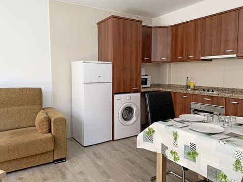 Basic Apartment, 1 Bedroom | Private kitchen | Full-size fridge, microwave, oven, stovetop