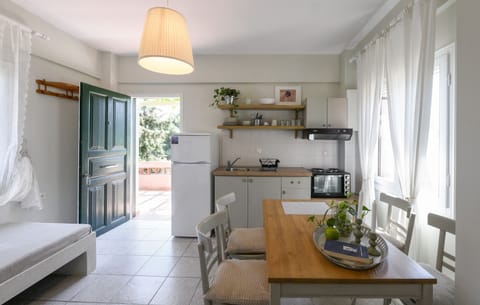 Family Apartment, Sea View | Private kitchen | Mini-fridge, stovetop, cookware/dishes/utensils