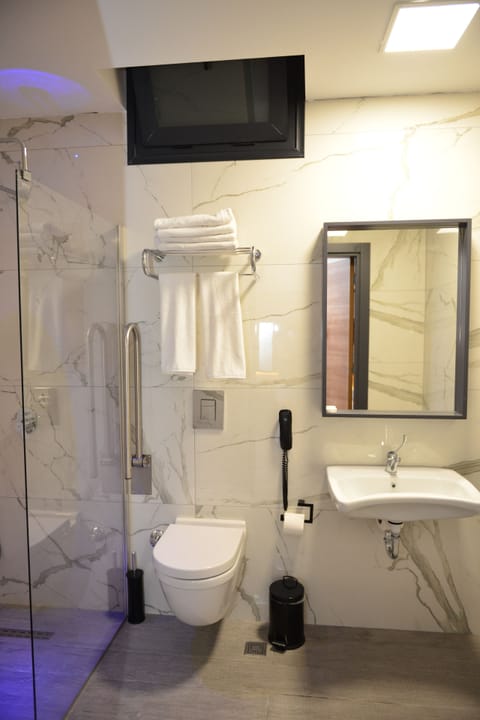 Standard Twin Room | Bathroom | Shower, free toiletries, hair dryer, slippers