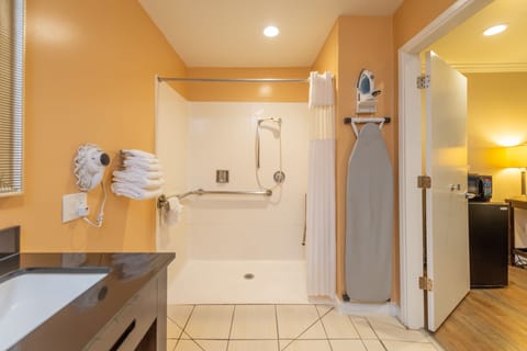 Queen Room Disability Access | Bathroom | Shower, free toiletries, hair dryer, towels