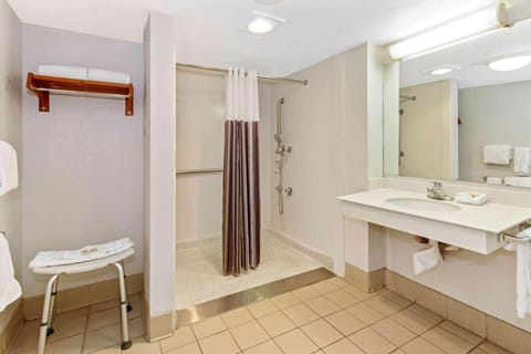 Room, 1 King Bed, Accessible (Mobility Accessible) | Bathroom | Combined shower/tub, free toiletries, hair dryer, towels