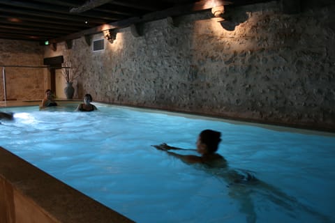 Indoor pool, open 9:00 AM to 7:00 PM, sun loungers