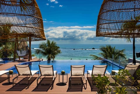 Outdoor pool, pool umbrellas