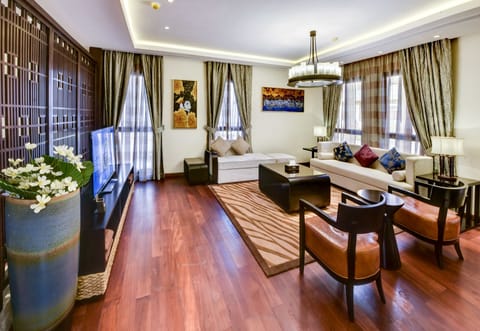 Romantic Villa, 3 Bedrooms | Living room | 55-inch LED TV with cable channels, TV