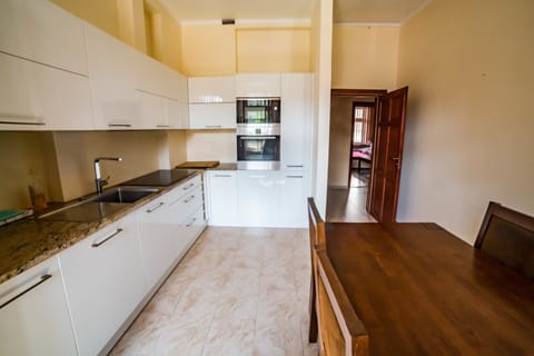 Family Apartment | Private kitchen | Fridge, microwave, oven, stovetop