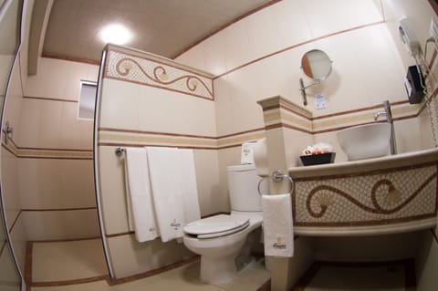 Family Suite | Bathroom | Shower, free toiletries, hair dryer, towels