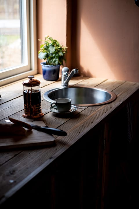 Design Apartment | Private kitchen | Fridge, microwave, highchair