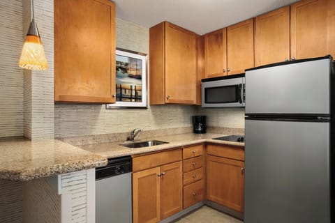 Studio, 1 King Bed with Sofa bed | Private kitchen | Full-size fridge, microwave, stovetop, coffee/tea maker