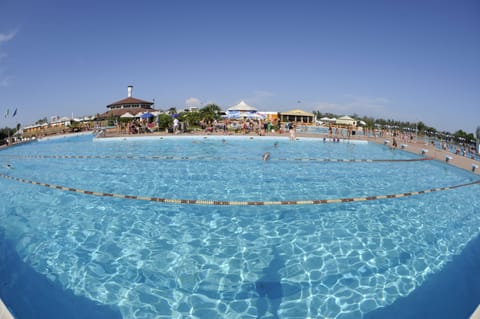 Seasonal outdoor pool, pool umbrellas, sun loungers