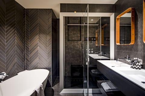 Suite | Bathroom | Separate tub and shower, deep soaking tub, rainfall showerhead