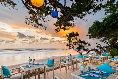 On the beach, white sand, beach bar