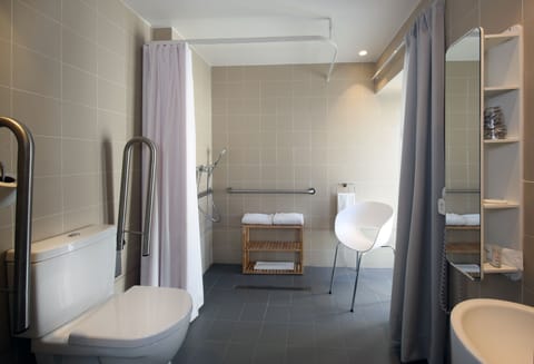 Double or Twin Room, Accessible | Bathroom | Shower, free toiletries, hair dryer, towels