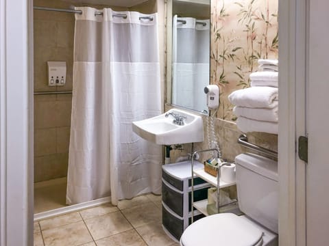 Room, 2 Queen Beds, Accessible | Bathroom | Free toiletries, hair dryer, towels