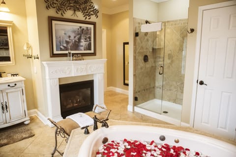 Cottage, Private Bathroom (Honeymoon Cottage) | Bathroom | Designer toiletries, hair dryer, bathrobes, towels