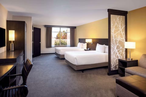 Room, Multiple Beds, Accessible, Bathtub (2 Queen & 1 Sofa Bed) | In-room safe, desk, blackout drapes, iron/ironing board