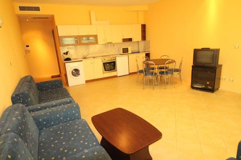 Classic Apartment (6 adults) | Living area | 20-cm TV with cable channels