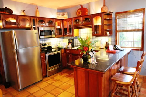 Luxury Villa, 2 Bedrooms, Partial Ocean View (Ground Floor) | Private kitchen | Full-size fridge, microwave, oven, stovetop