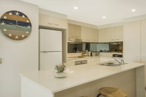 Three Bedroom Apartment | Private kitchen | Full-size fridge, microwave, oven, stovetop