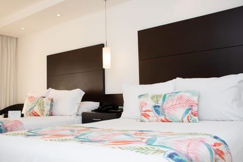 Superior Room, 2 Double Beds, Balcony, Partial Ocean View | Premium bedding, in-room safe, desk, blackout drapes