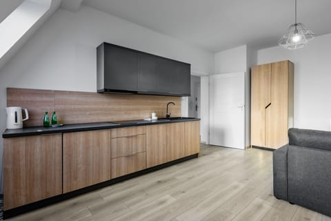 Apartment, 1 Bedroom | Private kitchen | Fridge, stovetop, coffee/tea maker, electric kettle