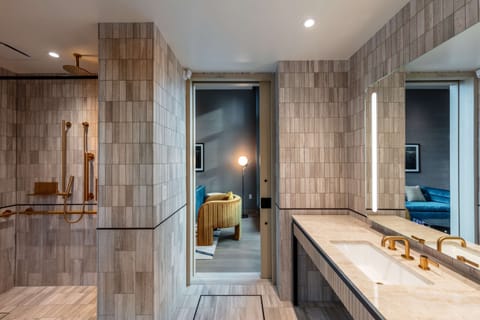 Suite, 2 Queen Beds, Accessible (Roll-In Shower) | Bathroom shower