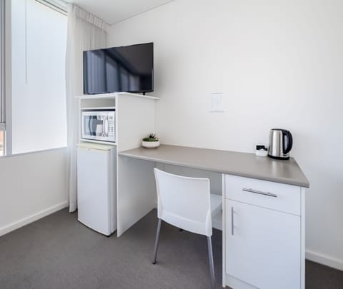 Hotel Room | Desk, laptop workspace, soundproofing, iron/ironing board