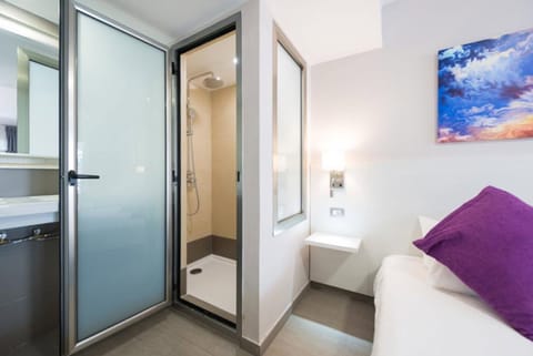 Studio, Pool View | Bathroom | Shower, hair dryer, towels