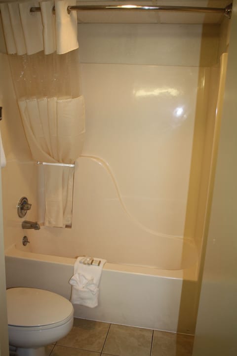 Shower, designer toiletries, hair dryer, towels