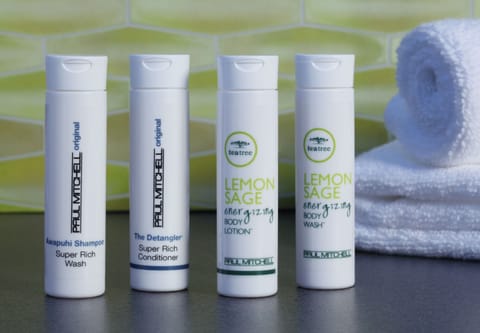 Hypo-allergenic bedding, desk, blackout drapes, iron/ironing board