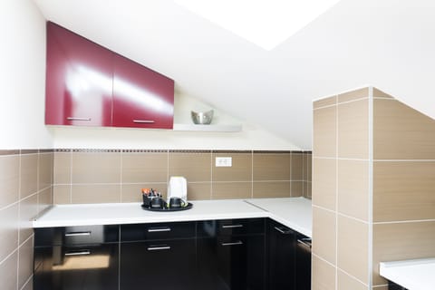 Two bedroom apartment | Private kitchen | Fridge, microwave, oven, stovetop