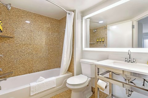 Suite, 1 King Bed, Non Smoking, Refrigerator & Microwave (Larger Room;with Sofabed) | Bathroom | Free toiletries, hair dryer, towels, soap