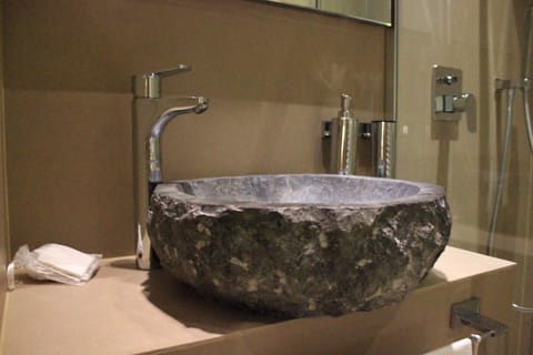 Shower, hair dryer, bathrobes, slippers