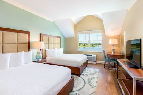 Room, 2 Queen Beds, Lake View | Pillowtop beds, in-room safe, desk, iron/ironing board