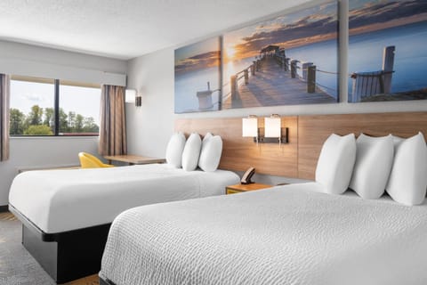 Double Room, 2 Double Beds | Desk, blackout drapes, iron/ironing board, free WiFi