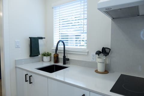 Deluxe Apartment | Private kitchen | Fridge, microwave, coffee/tea maker, electric kettle