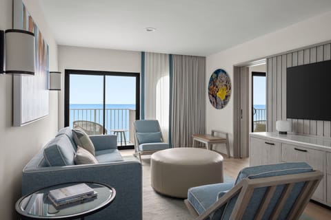 Suite, 1 Bedroom, Oceanfront | Living room | LCD TV