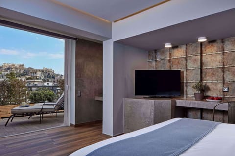 Loft, Terrace (Acropolis View) | Minibar, in-room safe, individually decorated, individually furnished