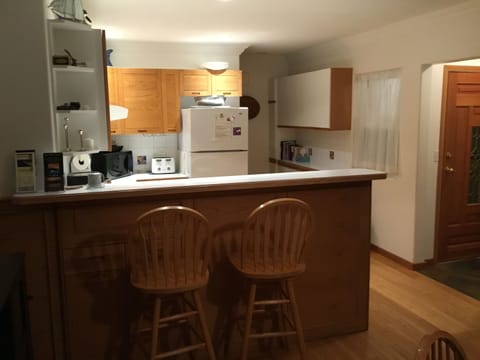 Basic Apartment, 2 Bedrooms, Ground Floor | Private kitchen | Fridge, microwave, coffee/tea maker, electric kettle