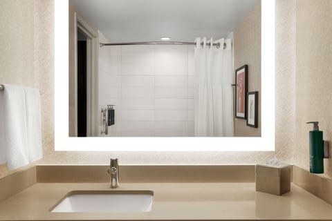 Room, 1 King Bed, Bathtub (Mobility) | Bathroom | Combined shower/tub, free toiletries, hair dryer, towels