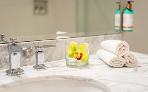 Junior Suite, 1 King Bed (Junior Suite) | Bathroom | Designer toiletries, hair dryer, bathrobes, slippers