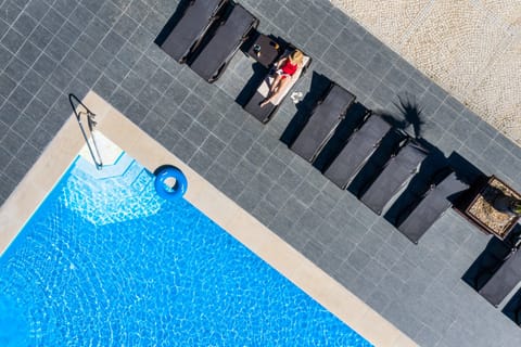 Indoor pool, outdoor pool, sun loungers