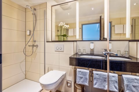 Comfort Twin Room | Bathroom | Shower, free toiletries, hair dryer, towels