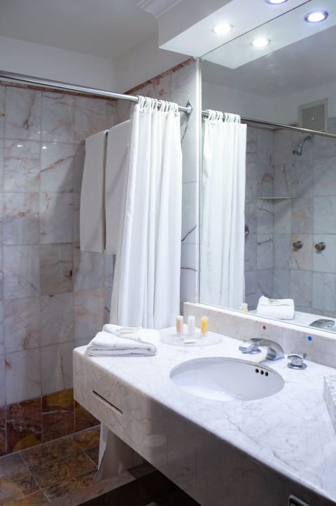 Deluxe Room | Bathroom | Shower, hair dryer, towels