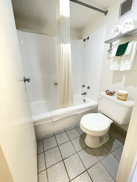 Standard Room, 1 King Bed | Bathroom | Combined shower/tub, free toiletries, towels