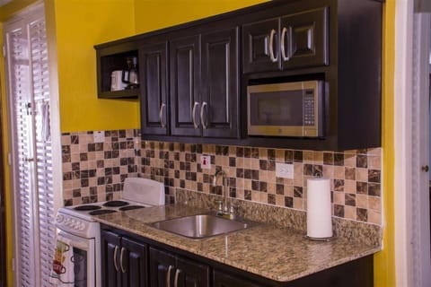 Deluxe Room | Private kitchen | Microwave, stovetop, coffee/tea maker, cookware/dishes/utensils