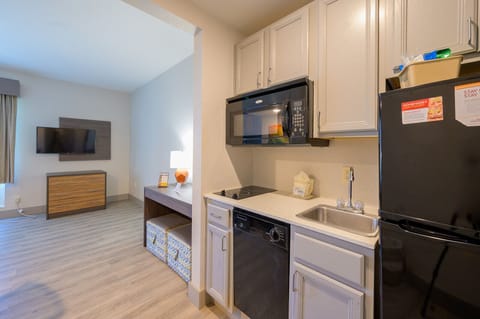 Studio Suite, 1 Queen Bed, Non Smoking | Private kitchen | Full-size fridge, microwave, stovetop, dishwasher